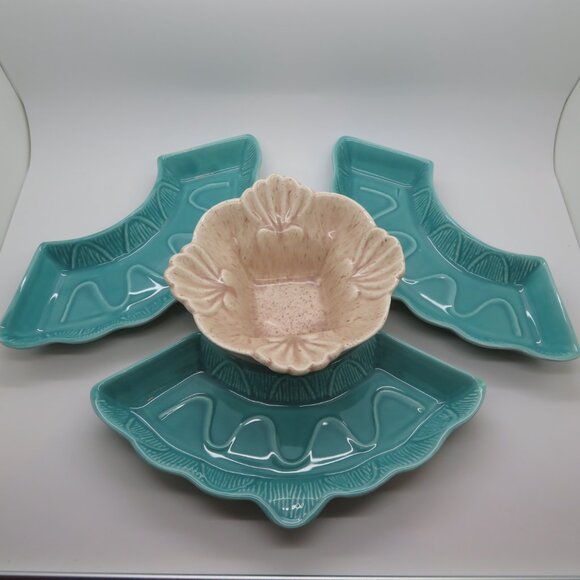 Vintage Ceramic Serving Bowl Nesting Trays CAL USA L40 485 CA Pottery Chip & Dip - Picture 14 of 16